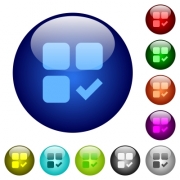 Component ok icons on round color glass buttons - Component ok color glass buttons - Large thumbnail