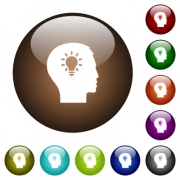 Idea white icons on round color glass buttons - Idea color glass buttons