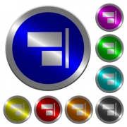 Align to right icons on round luminous coin-like color steel buttons - Align to right luminous coin-like round color buttons