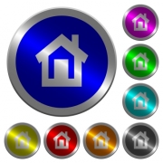 Home icons on round luminous coin-like color steel buttons - Home luminous coin-like round color buttons