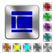 Two columned web layout engraved icons on rounded square glossy steel buttons - Two columned web layout rounded square steel buttons