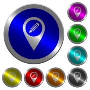 Edit GPS map location icons on round luminous coin-like color steel buttons - Edit GPS map location luminous coin-like round color buttons