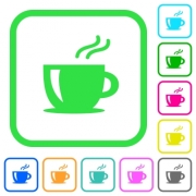 Cappuccino vivid colored flat icons in curved borders on white background - Cappuccino vivid colored flat icons