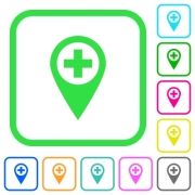 Add new GPS map location vivid colored flat icons in curved borders on white background - Add new GPS map location vivid colored flat icons