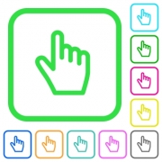 Hand cursor vivid colored flat icons in curved borders on white background - Hand cursor vivid colored flat icons - Large thumbnail