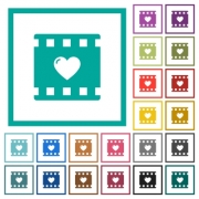 Favorite movie flat color icons with quadrant frames on white background - Favorite movie flat color icons with quadrant frames - Large thumbnail
