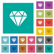 Diamond multi colored flat icons on plain square backgrounds. Included white and darker icon variations for hover or active effects. - Diamond square flat multi colored icons - Large thumbnail