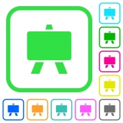 Blackboard vivid colored flat icons in curved borders on white background - Blackboard vivid colored flat icons