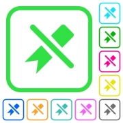 Untag vivid colored flat icons in curved borders on white background - Untag vivid colored flat icons