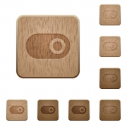 Toggle on rounded square carved wooden button styles - Toggle wooden buttons