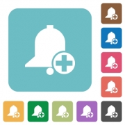 Add new reminder white flat icons on color rounded square backgrounds - Add new reminder rounded square flat icons