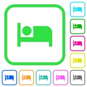 Hotel vivid colored flat icons in curved borders on white background - Hotel vivid colored flat icons - Large thumbnail