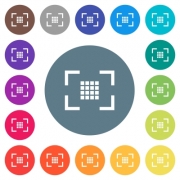 Camera sensor settings flat white icons on round color backgrounds. 17 background color variations are included. - Camera sensor settings flat white icons on round color backgrounds - Large thumbnail