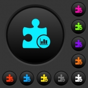 Plugin statistics dark push buttons with vivid color icons on dark grey background - Plugin statistics dark push buttons with color icons - Large thumbnail