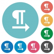 Left to right text direction flat white icons on round color backgrounds - Left to right text direction flat round icons