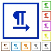 Left to right text direction flat color icons in square frames on white background - Left to right text direction flat framed icons