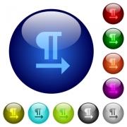 Left to right text direction icons on round color glass buttons - Left to right text direction color glass buttons