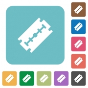 Razor blade white flat icons on color rounded square backgrounds - Razor blade rounded square flat icons