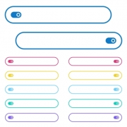 Toggle icons in rounded color menu buttons. Left and right side icon variations. - Toggle icons in rounded color menu buttons
