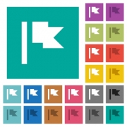 Flag multi colored flat icons on plain square backgrounds. Included white and darker icon variations for hover or active effects. - Flag square flat multi colored icons