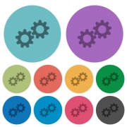 Collaboration darker flat icons on color round background - Collaboration color darker flat icons