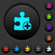 Add new plugin dark push buttons with vivid color icons on dark grey background - Add new plugin dark push buttons with color icons