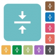 Vertical align center white flat icons on color rounded square backgrounds - Vertical align center rounded square flat icons
