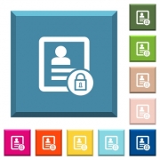 lock contact white icons on edged square buttons in various trendy colors - lock contact white icons on edged square buttons