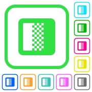 Color gradient vivid colored flat icons in curved borders on white background