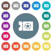Soccer discount coupon flat white icons on round color backgrounds. 17 background color variations are included. - Soccer discount coupon flat white icons on round color backgrounds