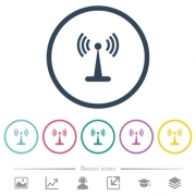 Wlan network flat color icons in round outlines. 6 bonus icons included. - Wlan network flat color icons in round outlines