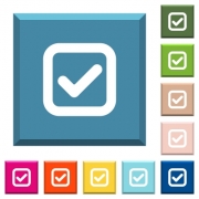 Checkbox white icons on edged square buttons in various trendy colors - Checkbox white icons on edged square buttons