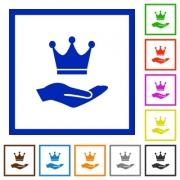 Premium services flat color icons in square frames on white background - Premium services flat framed icons