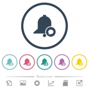 Reminder message flat color icons in round outlines. 6 bonus icons included. - Reminder message flat color icons in round outlines