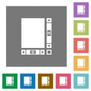 Blank document with scroll bars flat icons on simple color square backgrounds - Blank document with scroll bars square flat icons