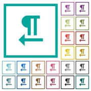 Right to left text direction flat color icons with quadrant frames on white background - Right to left text direction flat color icons with quadrant frames