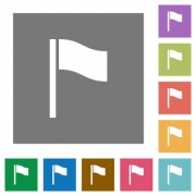 Flag flat icons on simple color square backgrounds - Flag square flat icons