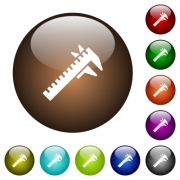 Caliper white icons on round color glass buttons - Caliper color glass buttons