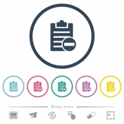 Remove note flat color icons in round outlines. 6 bonus icons included. - Remove note flat color icons in round outlines