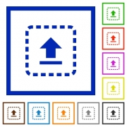 Drag to upload flat color icons in square frames on white background - Drag to upload flat framed icons