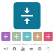 Vertical align center white flat icons on color rounded square backgrounds. 6 bonus icons included - Vertical align center flat icons on color rounded square backgrounds