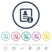 Contact information flat color icons in round outlines. 6 bonus icons included. - Contact information flat color icons in round outlines