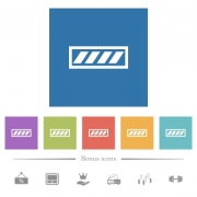 Progress bar flat white icons in square backgrounds. 6 bonus icons included. - Progress bar flat white icons in square backgrounds