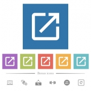 Launch application flat white icons in square backgrounds. 6 bonus icons included. - Launch application flat white icons in square backgrounds