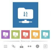 FTP sort ascending flat white icons in square backgrounds. 6 bonus icons included. - FTP sort ascending flat white icons in square backgrounds