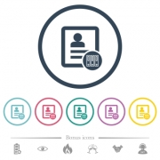 Archive contact flat color icons in round outlines. 6 bonus icons included. - Archive contact flat color icons in round outlines