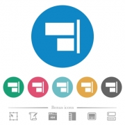Align to right flat white icons on round color backgrounds. 6 bonus icons included. - Align to right flat round icons