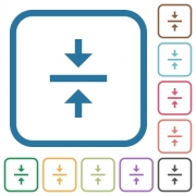 Vertical align center simple icons in color rounded square frames on white background - Vertical align center simple icons