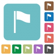 Flag white flat icons on color rounded square backgrounds - Flag rounded square flat icons
