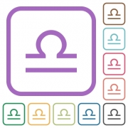 libra zodiac symbol simple icons in color rounded square frames on white background - libra zodiac symbol simple icons